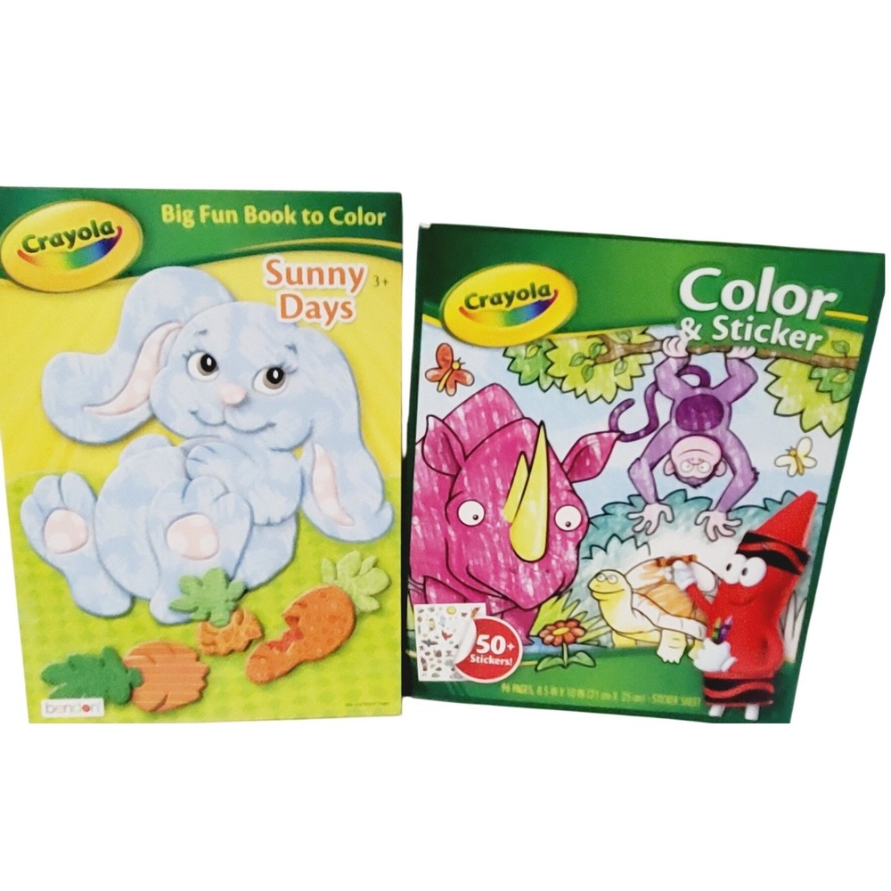 Crayola Coloring Book Bundle Sunny Days & Color Sticker Book with 50+ Stickers